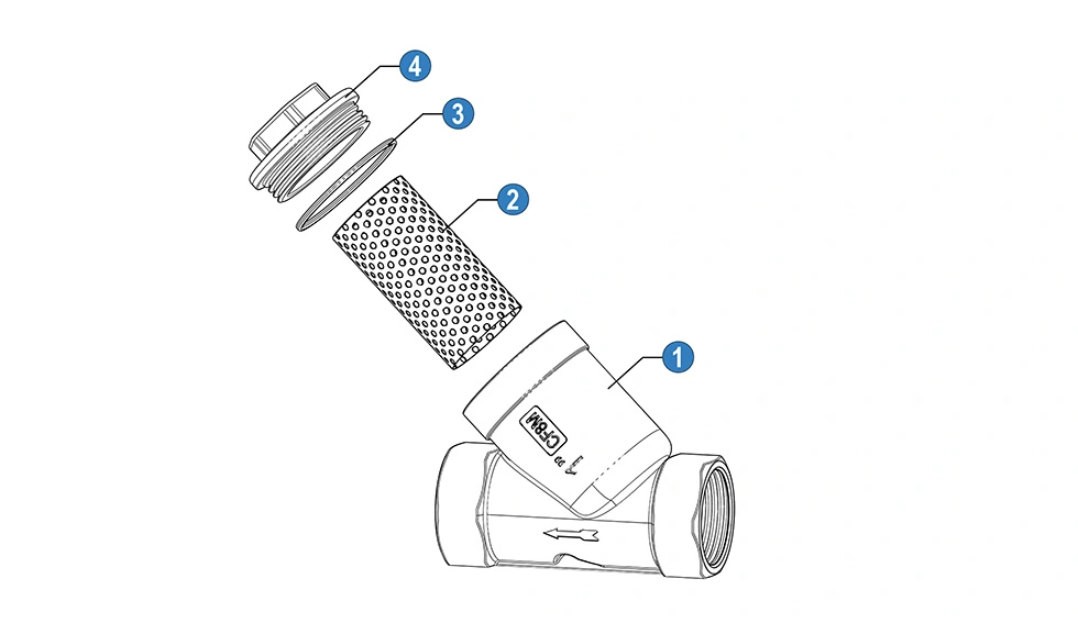 Stainless Steel Y-Strainer Dimensional Drawing 1/4 to 2 Inch